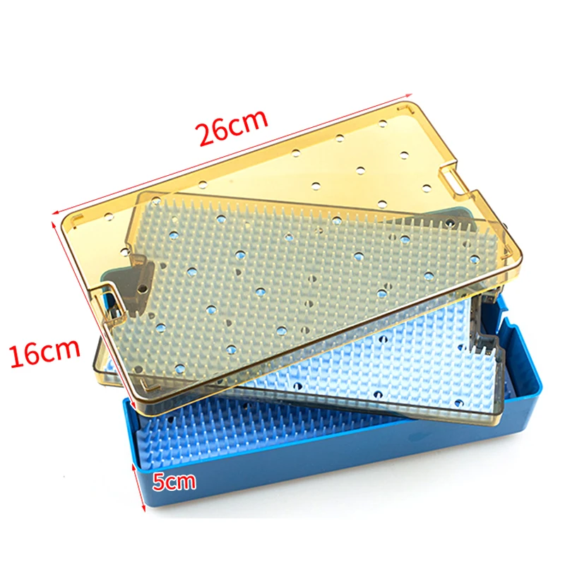 Pet surgical instruments Silicone sterilization tray case for holding instrument Disinfection box sterilising tray case