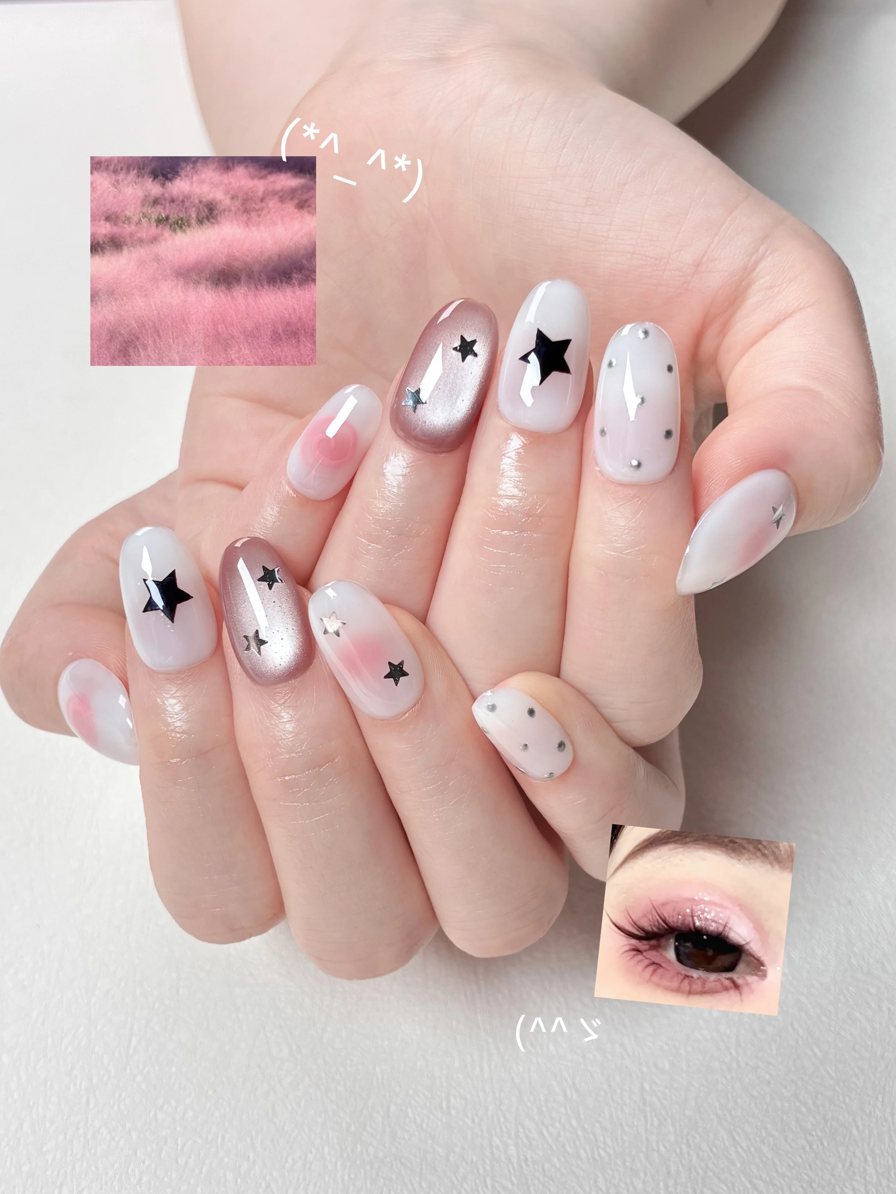 10pcs handmade pink press on n - Nail Art Oval recension och pris
