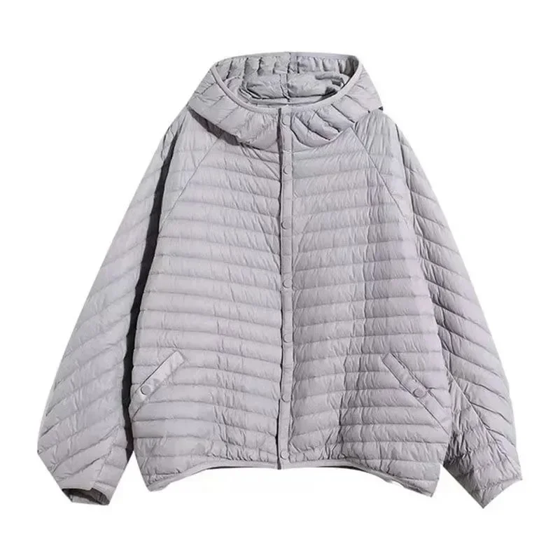 2023 Autumn/Winter New Lightweight Autumn/Winter Jacket Women\'s Fashion Lightweight Hooded Loose Parker Down Cotton Coat Women\'s