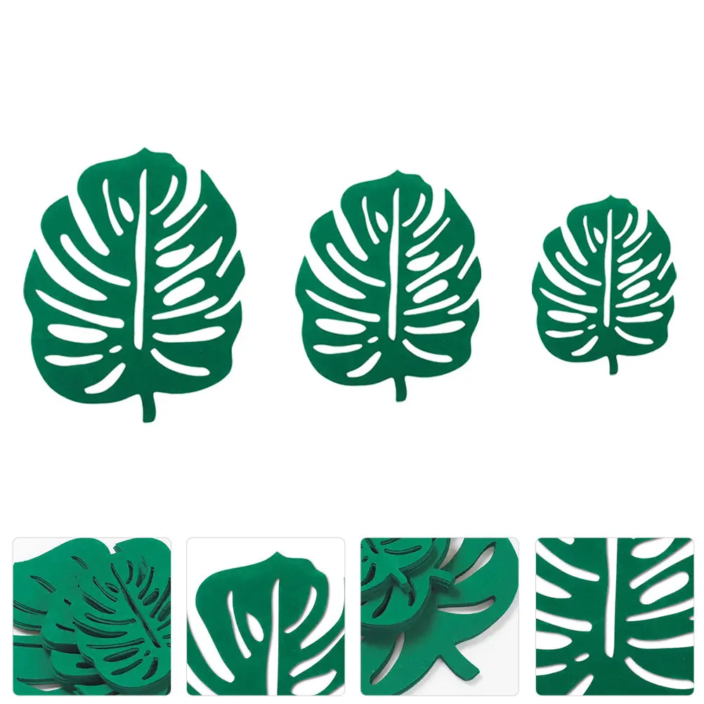 24Pcs Monstera Felt Cup Mats Heat Insulated Pot Pads Household Kitchen Table Decoration Coasters Cup Holders Heat Proof Mat