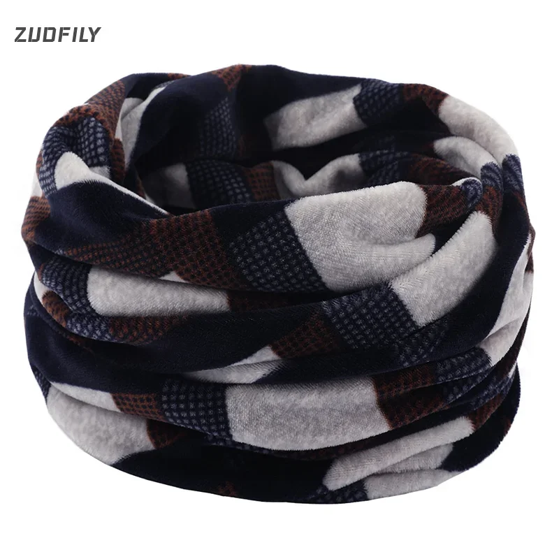 1PC Outdoor Fleece Neck Tube Snood Scarves Ring Men Women Unisex Winter Soft Neck Scarf Double Layer Knitted Neck Scarves Warmer