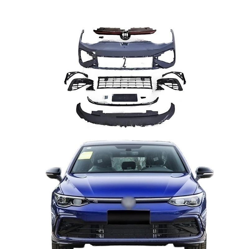 

R Line body kits For VW Golf 8 upgrade R-Line style car accessories front car bumper with grills