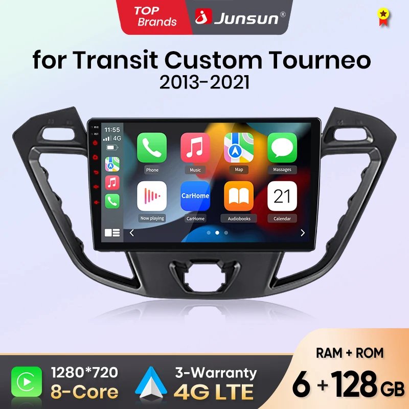 Autoradio Junsun 360 Camera sans fil CarPlay Android Auto pour Ford Transit Custom Tourneo 2013-2018 RDS GPS BT 2din Accessoires auto