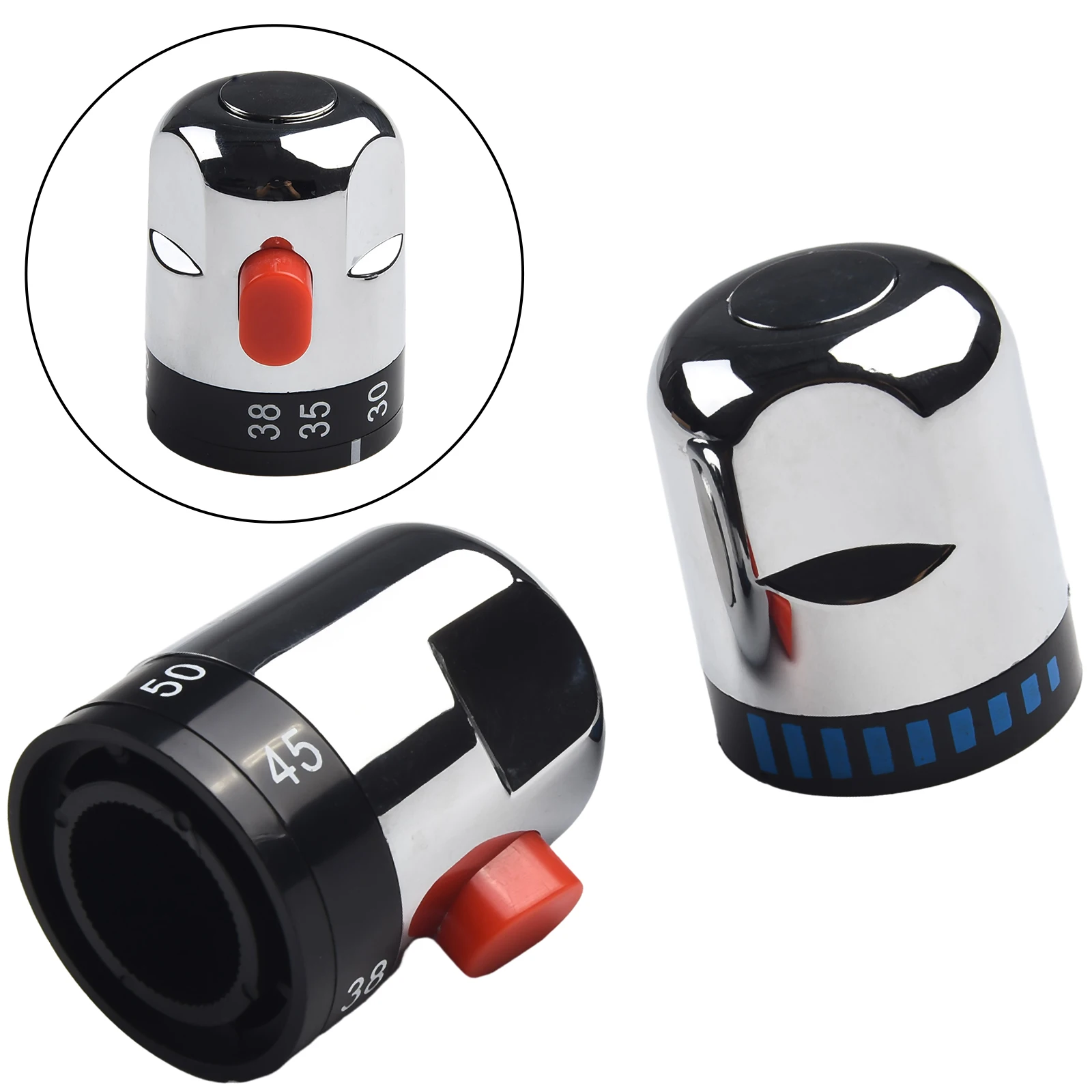 Temperature Controlled Water Handle Pair for SMA For Bath Shower Mixers Stylish Chrome Look and Functional Design