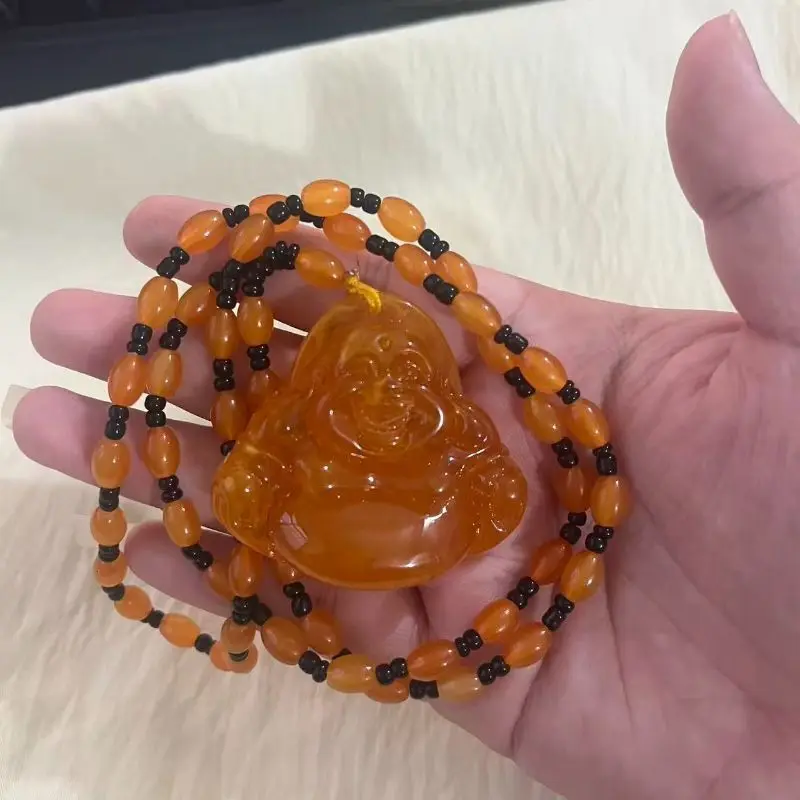 Exquisite Ethnic Style Second-generation Beeswax Buddha Male Pendant Neck Ornament Handicraft