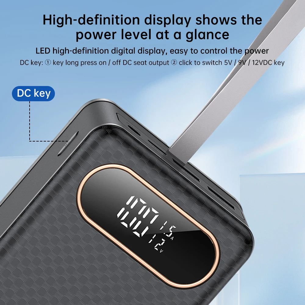 

21x 18650 Battery Box DIY Mobile Power Case Solderless 22.5W Fast Charging DC/USB/Type-C Output With LED Light Outdoor Power