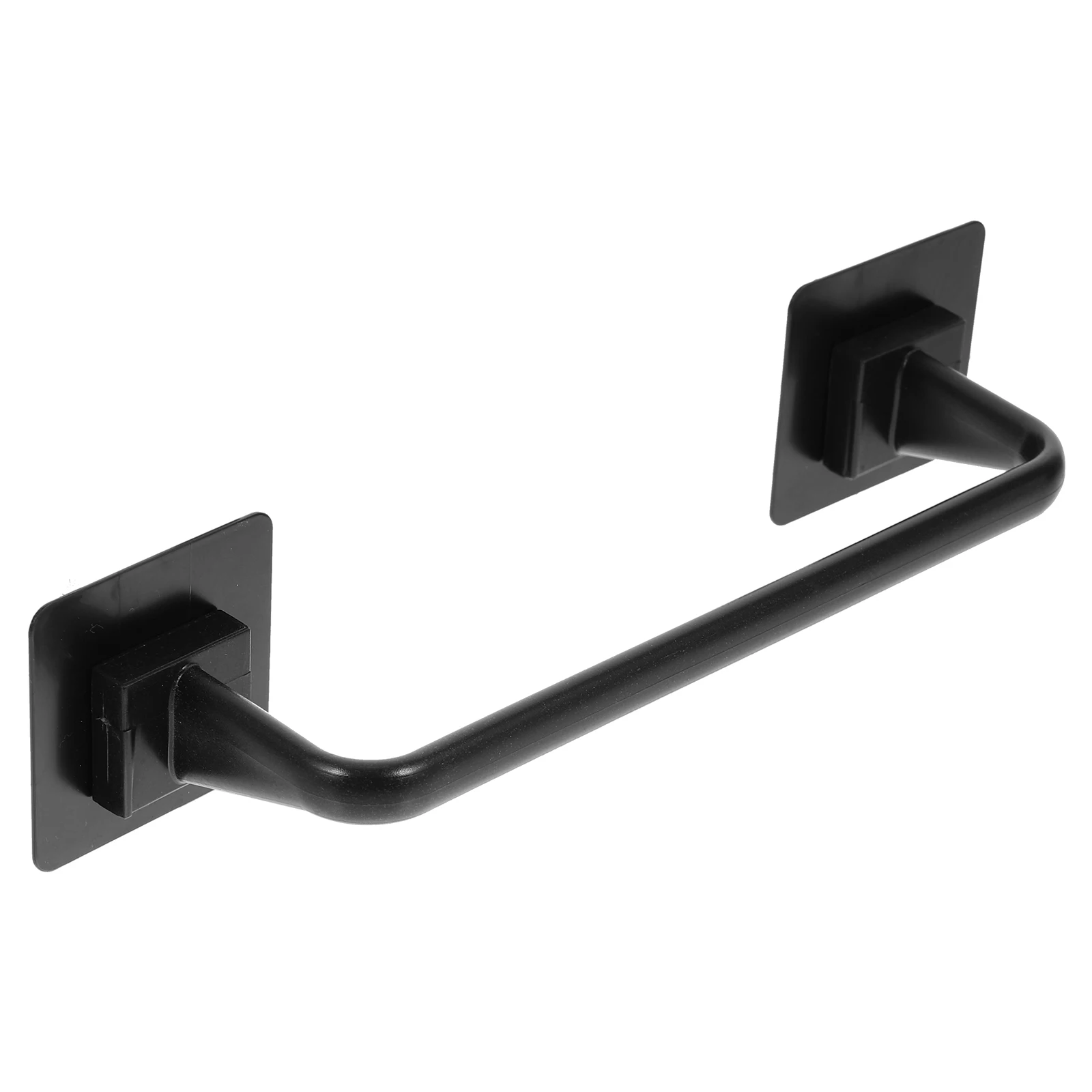 

Wall Adhesive Black Bar Bathroom Towel Rack Smooth ABS Fits Washcloth Prevent Scratches Tiles Ceramics Glass Kitchen