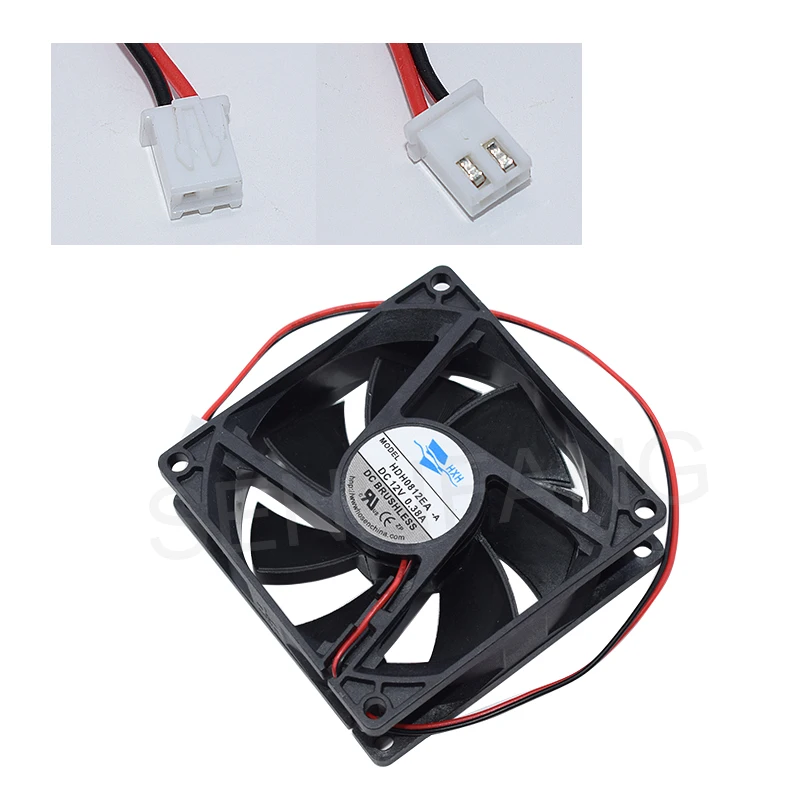2pcs For HDH0812EA -A 12V 0.38A 8025 Large Air Volume Fan 8CM 4