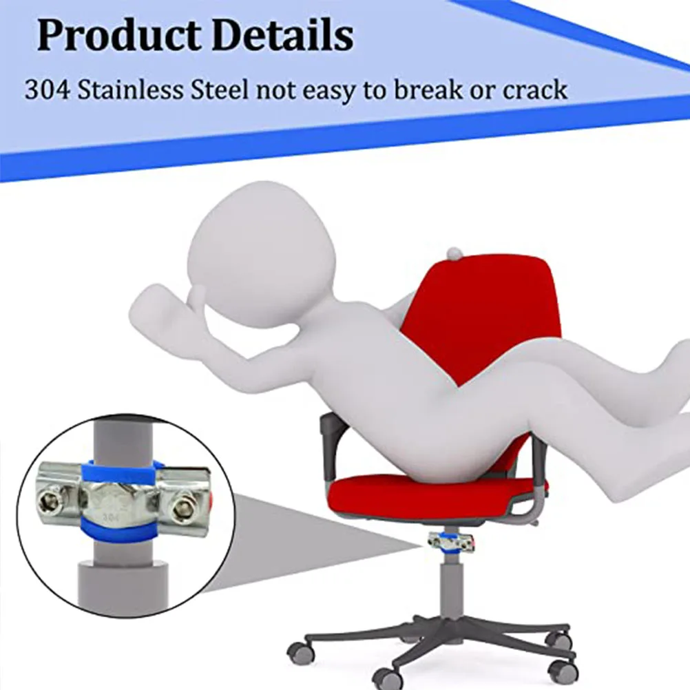 

2pcs Office Chair Protector Pad Support Pipe Clamps Fix Sinking Chairs Practical Clamp Kit For Home Office Furniture
