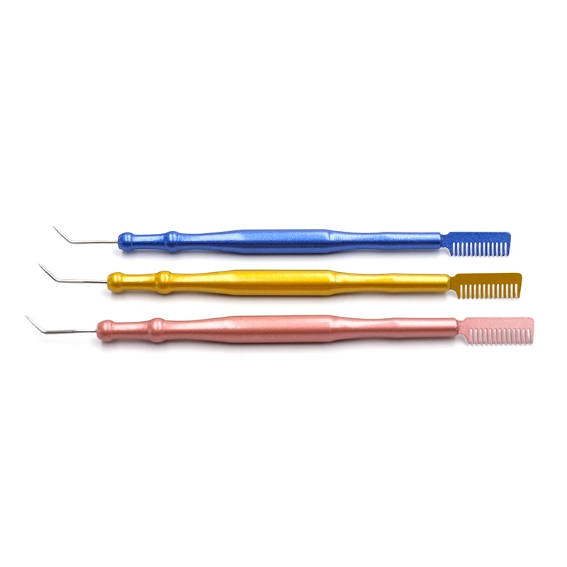 1pcs 2-in-1 Pick Stick Eyebrow Comb Eyelash Perm Lifting Separating Metal Double-Ended Brush Lash Makeup Tools