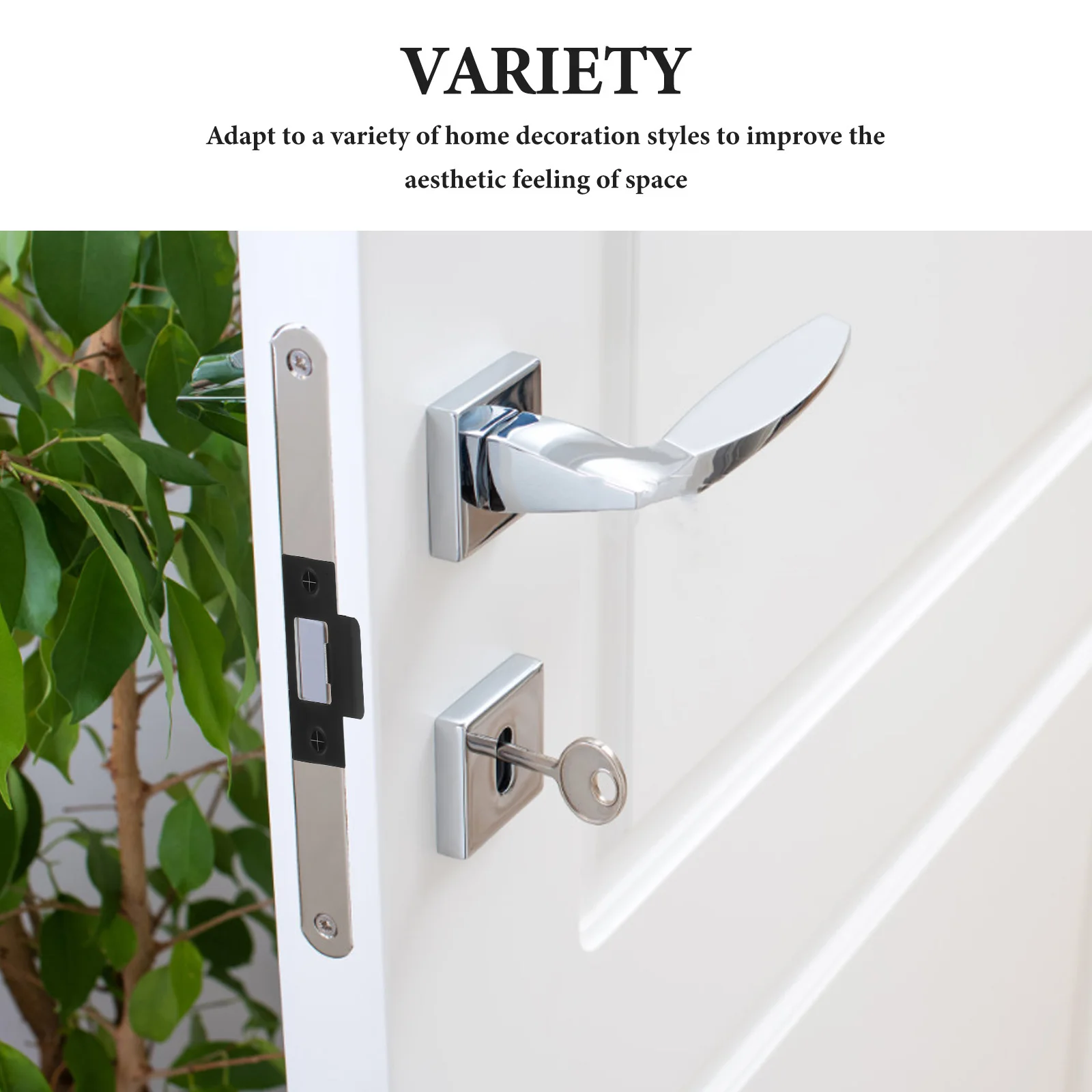 Kit de refuerzo de cerradura de puerta de acero inoxidable, placa de sujeción en forma de T para puertas interiores, dormitorio, baño, estudio, protector de pestillo de puerta, 4 Uds.