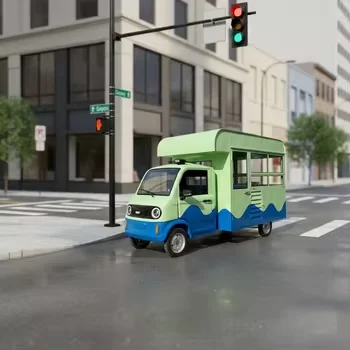 FOODLINE Low Operating Cost Mobile Food Cart Silent Moving Wheels Continuous Outdoor Snack Selling Gear