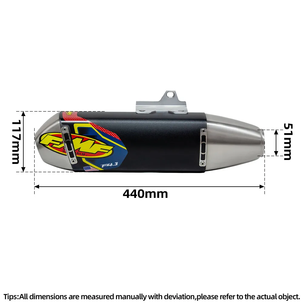 Motorcycle Exhaust Muffler 51MM OFF-ROAD Motorbike Exhausts FMF Tail Tube with DB Killer For CRF300L 800MT KLX230 YZ250FX DL650