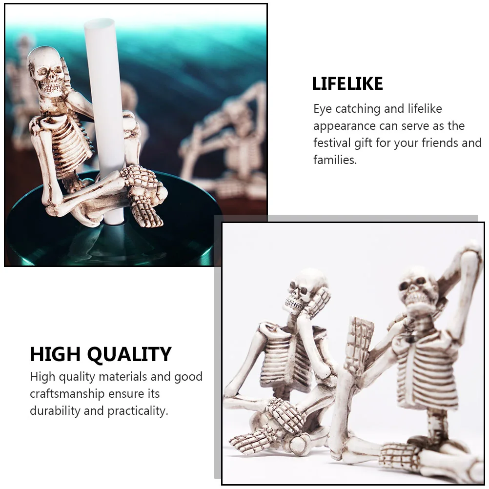 

4Pcs Stunning Resin Skeleton Bones for Halloween Festival Haunted House Party Decorations
