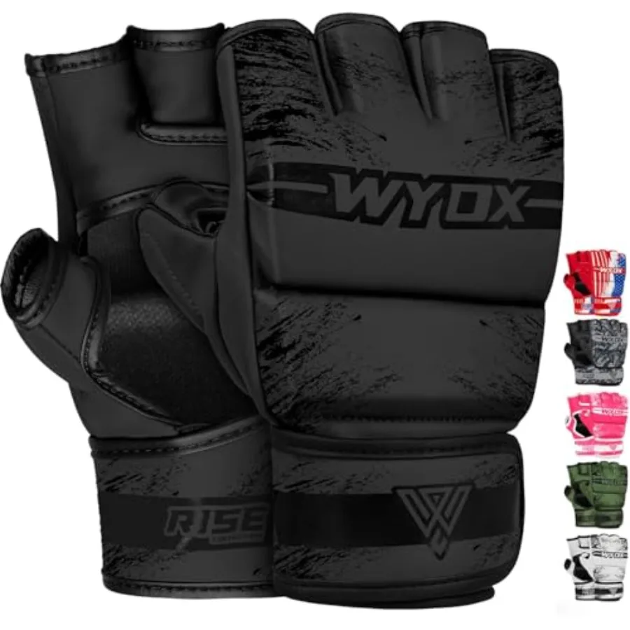 

MMA Gloves Sparring Grappling for Men Women Hybrid Open Palm Half Finger Boxing Training Gloves and Leather Wrist port for Muay