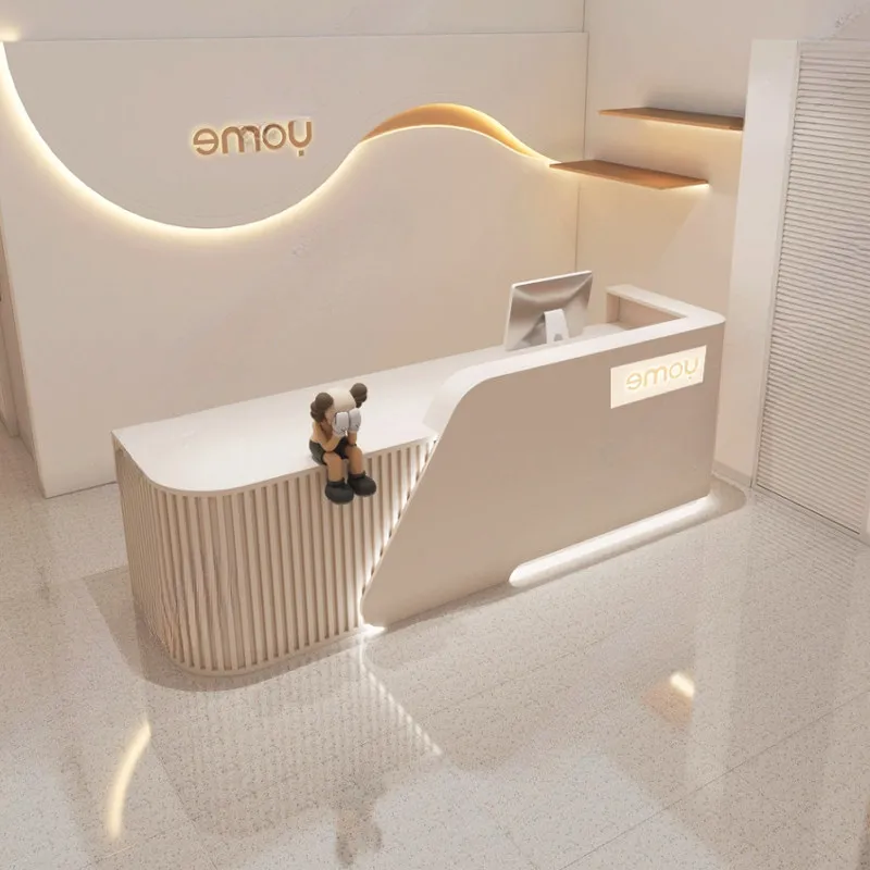 Book Up Cleaner Reception Desk Robot Sprayer Window Clinic Picopresso Reception Desk Large Lift Comptoir Caisse Luxury Furniture
