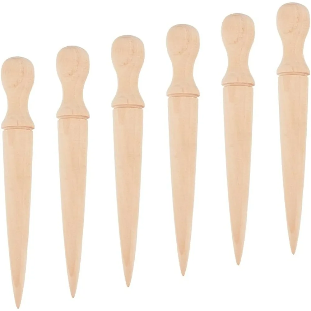 

6 Pcs Wooden Hole Punch for Seeds Plant Garden Dibber Yard Tool Bulb Planting Digging Kit Wooden Sow Dibbers for Sowing Seeds