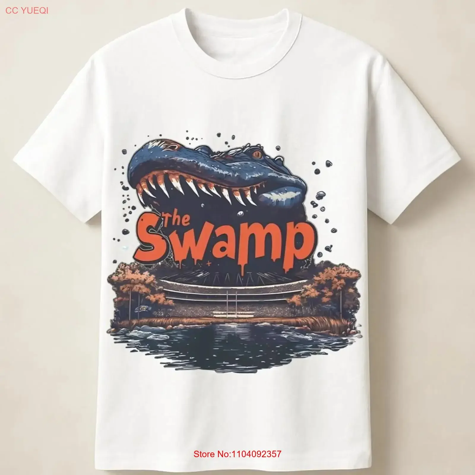 The Swamp T Shirt Bold Alligator Art vintage Washed Top For Everyday Wear graphic Versatile homme Breathable Comfortable