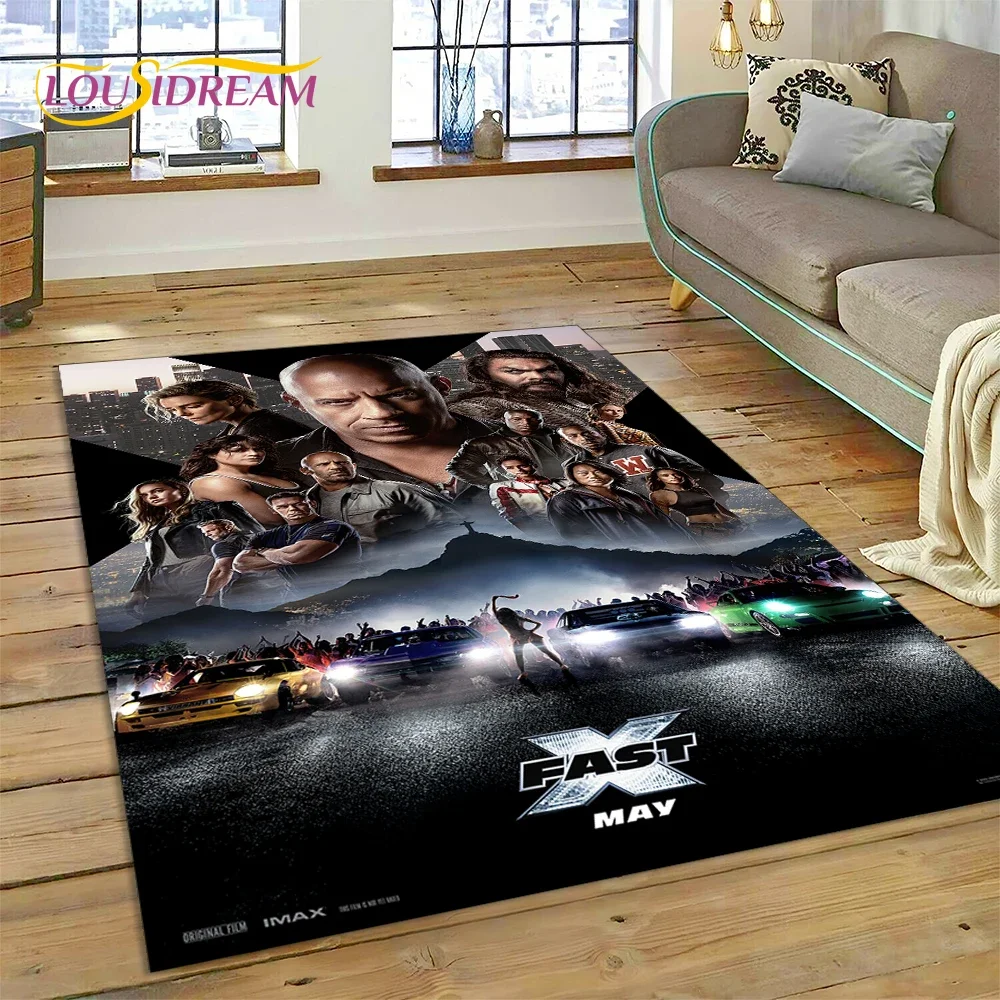Lo último en alfombra de película Fast & Furious X 10 Vin Diesel para sala de estar, dormitorio, decoración del hogar, decoración antideslizante para felpudo de sofá