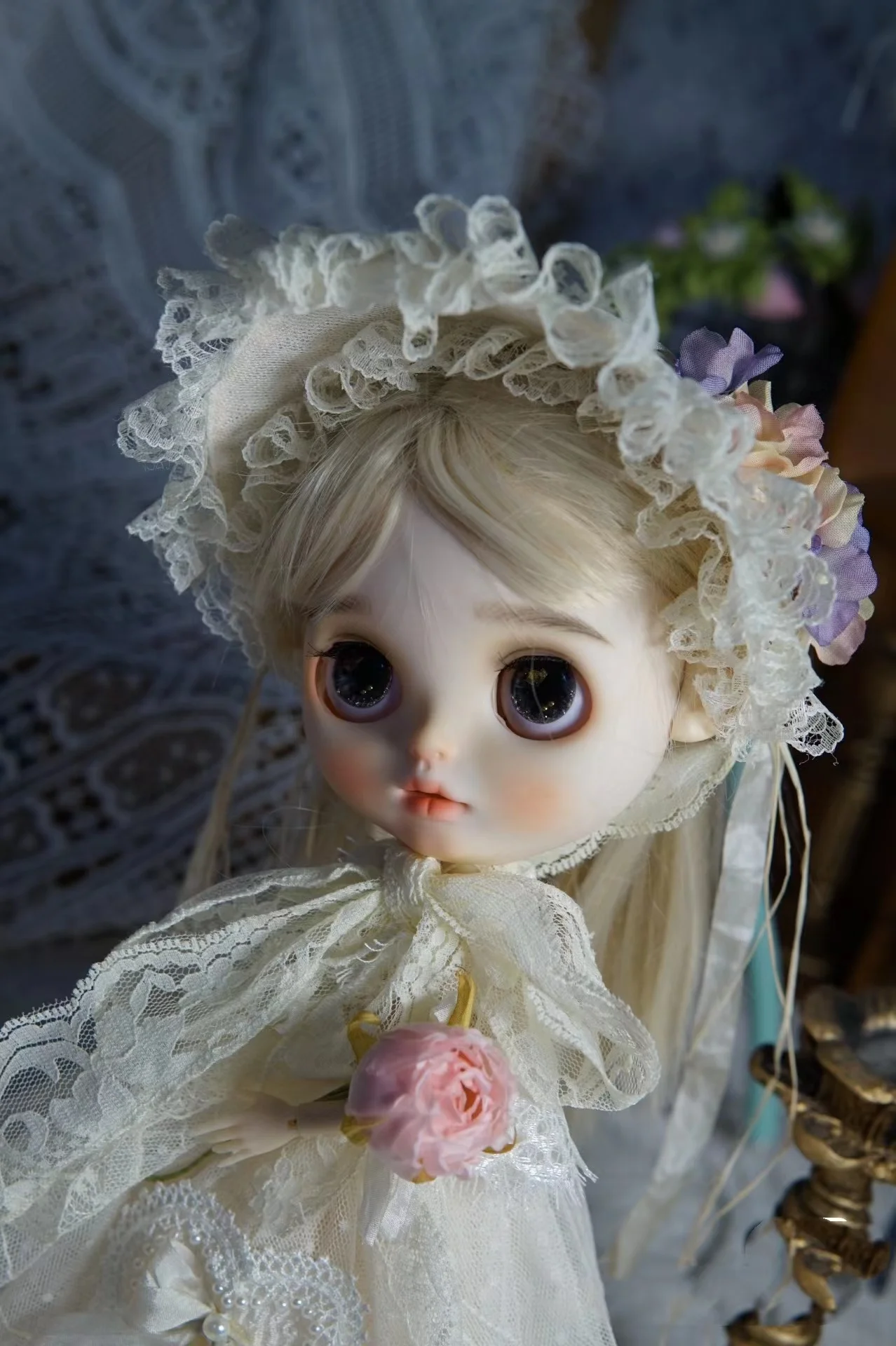 Luxury five-piece set Blythe  clothes dress Handmade garlands  hats skirt 1/6 30cm BJD anime girl (Fit Pullip,Ob24, Licca)