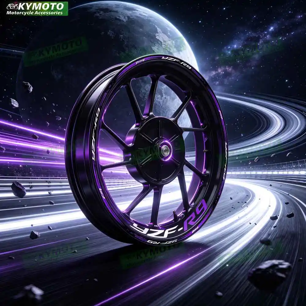 For YZF-R9 YZF R9 Motorcycle 17 Inch Front And Rear Wheel Logo Decals Waterproof Reflective Wheel Rim Decoration Stickers