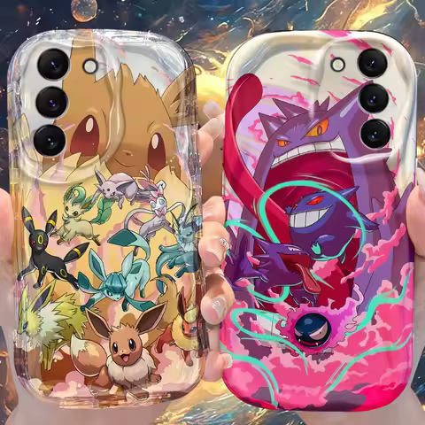 Pokemon Gengar Wave Case for Samsung Galaxy S25 S24 S23 S22 S21 Ultra Plus S20 FE A73 A72 A71 A55 A54 5G A53 A52 A51 4G Cover