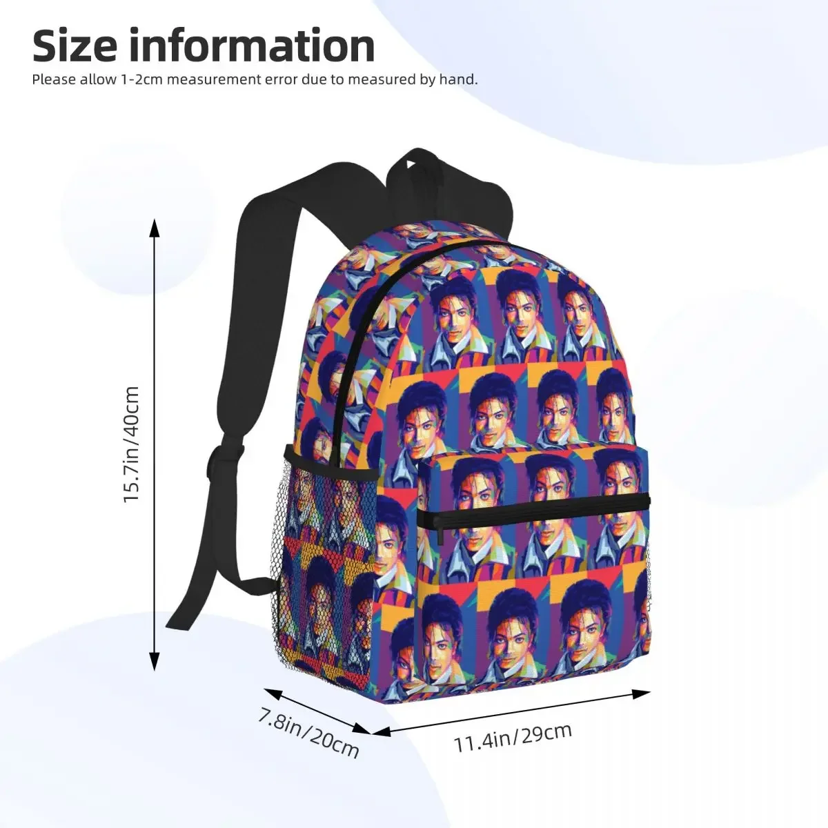 Michael Jackson  Student Backpack School Bag Hiking Travel Daypack for Men Women Fashion Bookbag Shoulder Bags
