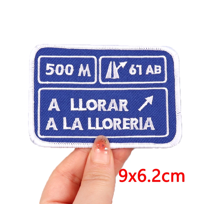 Cartoon Symbol Patch Embroidery/Road Sign Patch Iron On Patches For Clothing Thermoadhesive Patches On Clothes Coffee Badges DIY