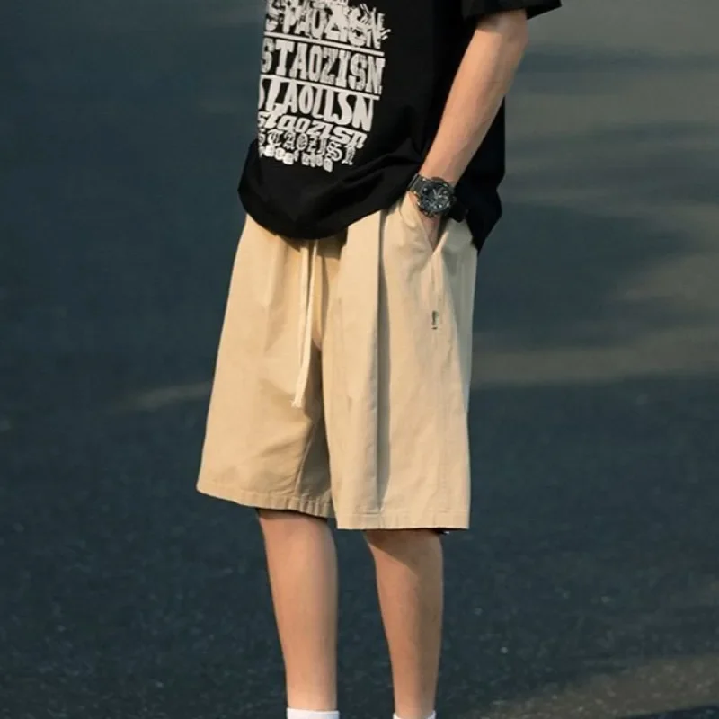 

Loose Wide with Pockets Shorts for Men Drawstring Baggy Vintage Designer Ice 3 Quarter New In Essential Man Short Pants