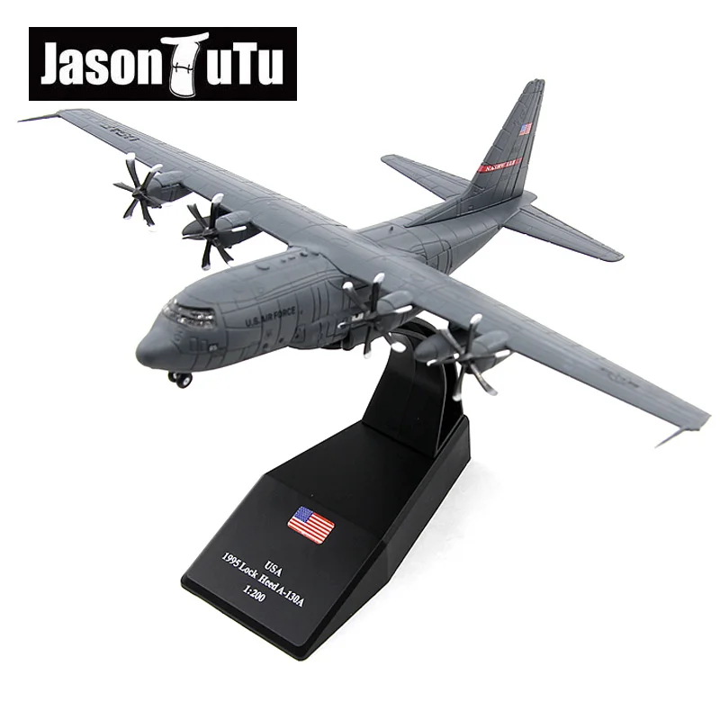 

JASON TUTU 1:200 Diecast Airplane Model American AC-130 Attack Air Gunship Aircraft Model Alloy C-130 Hercules Transport Aircraf