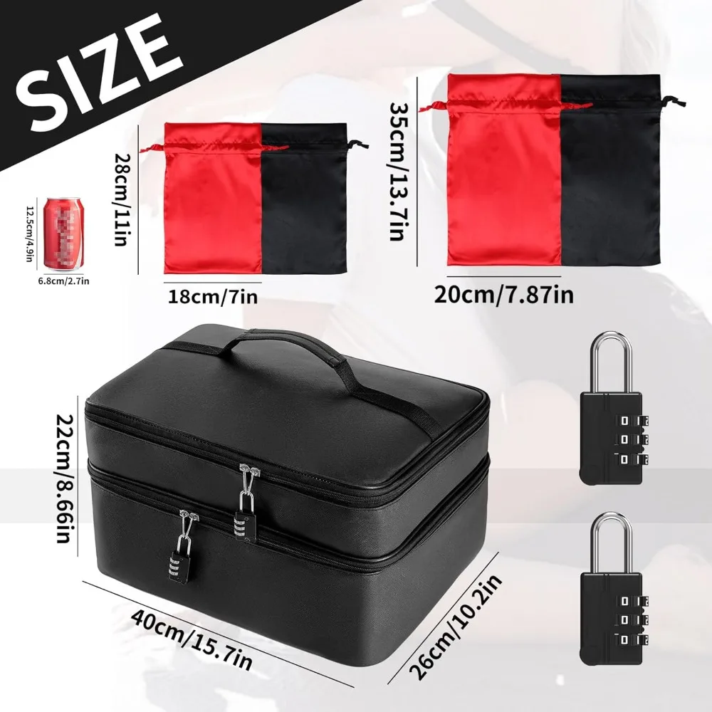 حقيبة تخزين كبيرة من الجلد الصناعي الفاخر للبالغين - 15.7 × 10.2 × 8.7، ناعمة ومتينة، منظم سر