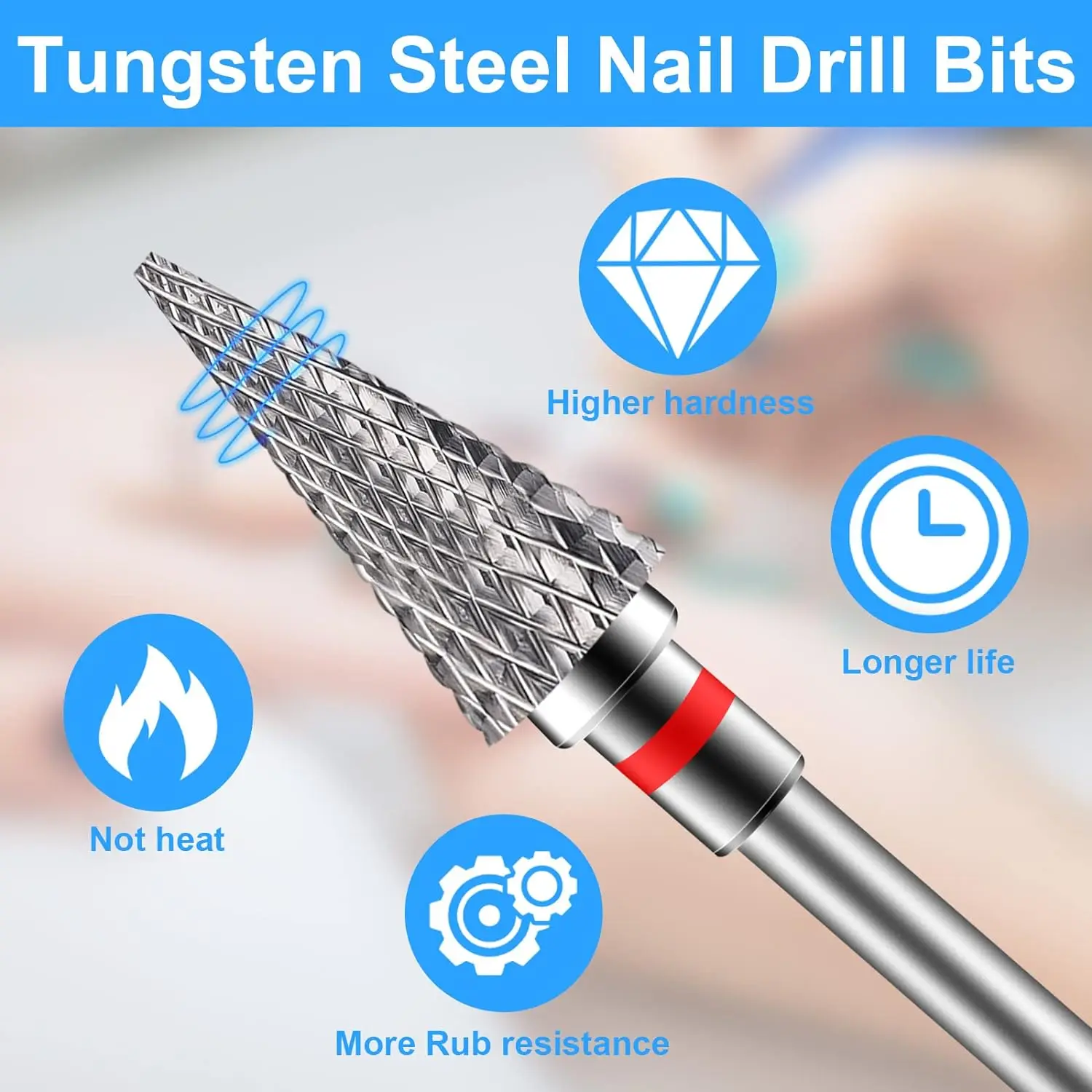 2pcs Carbide Tungsten Nail Drill Bit Set Manicure Files Pedicure Machine Tools Cuticle Remover Accessories