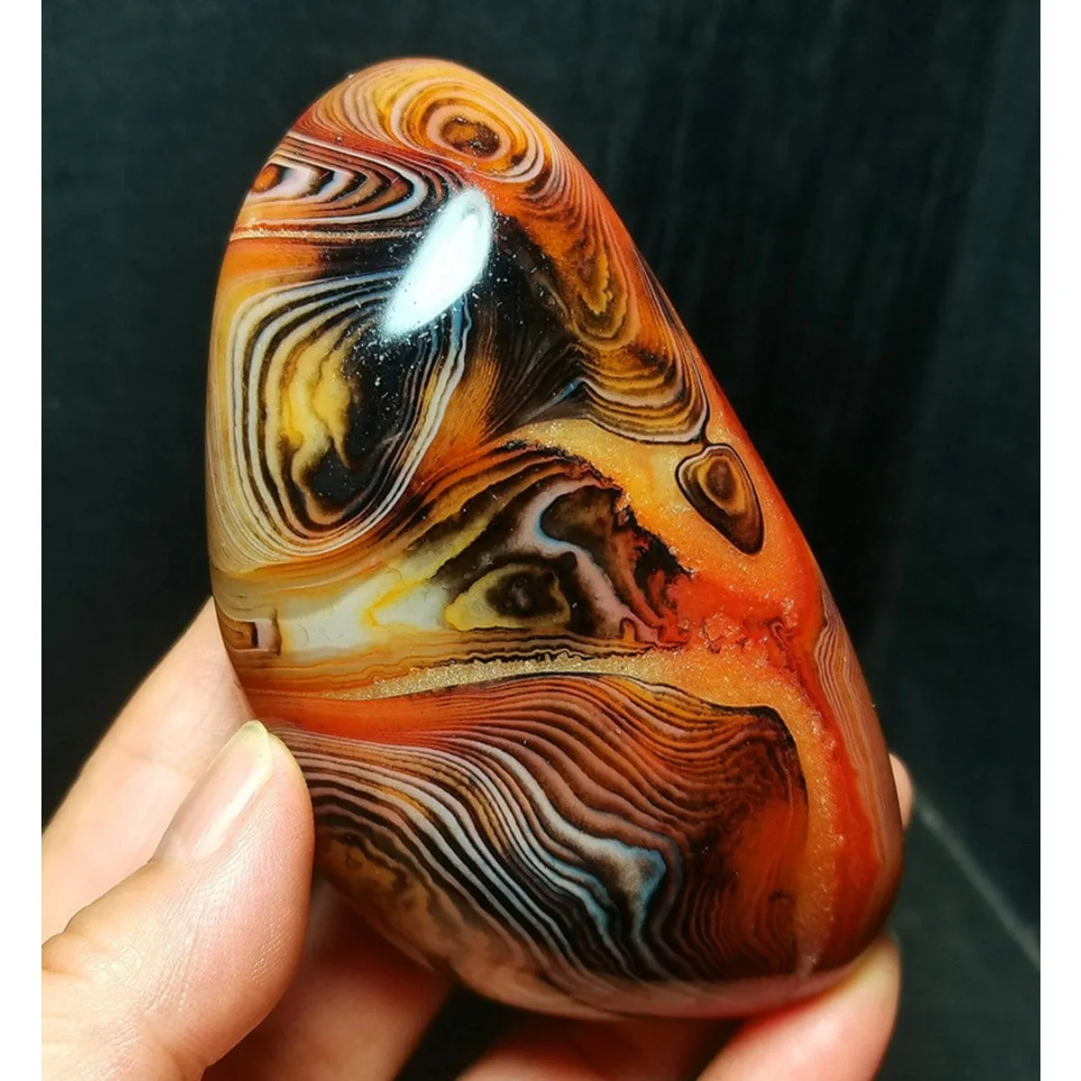 Natural Banded Agate Artisan Stone, Polished Tumbled, Chalcedony Beauty, Vase Filler, Crystal Collection, Table Display
