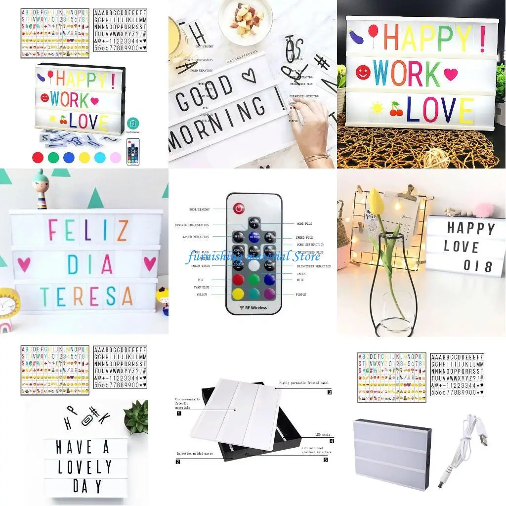 

Y5GD Размер А4 Светодиодный Комбинированный Ночной Светильник Коробка Лампа DIY Черные Красочные Буквы Карты