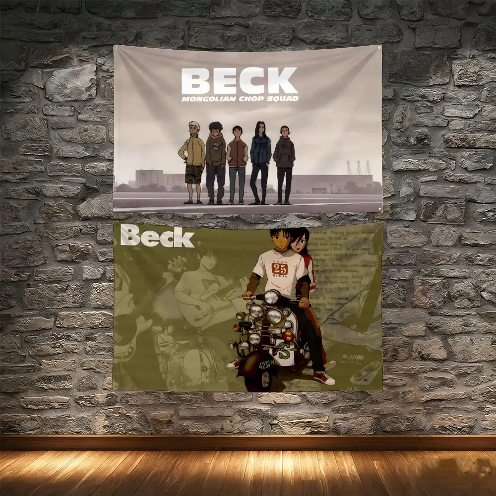 Rock Music Anime B-BECK Mongolian Chop Squad Flags Tapestry Creative Pattern Photo Living Room Wall Art Party Outdoor Decor
