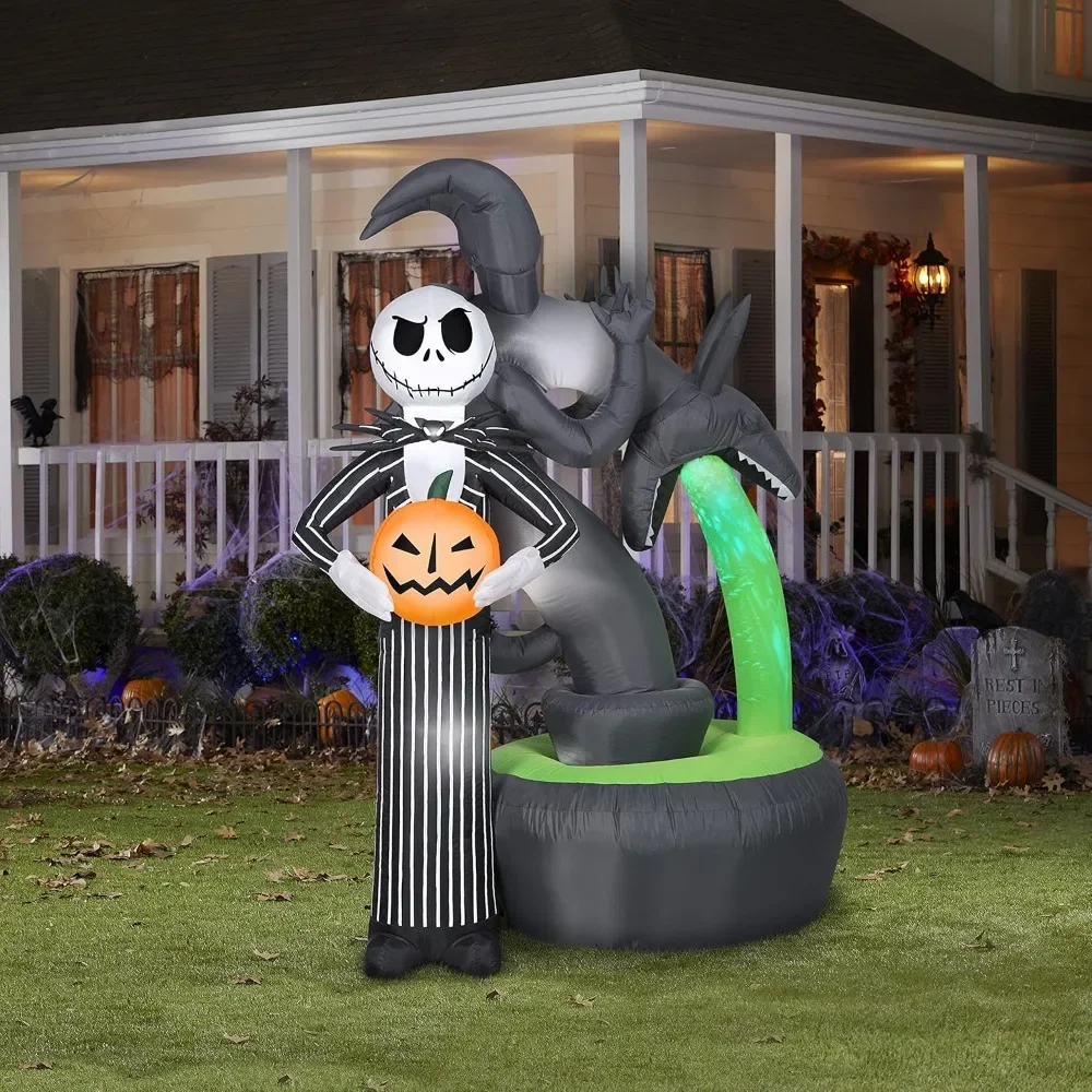 Inflatable Projection With Halloween Town Fountain Light Show Garden and Garden Decoration