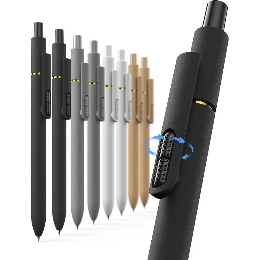 

8 шт. гелевые ручки 0,7 мм с тонкими точками, гладкие черные чернила, быстросохнущие, долговечные ручки для школьных и офисных принадлежностей для мужчин Wo