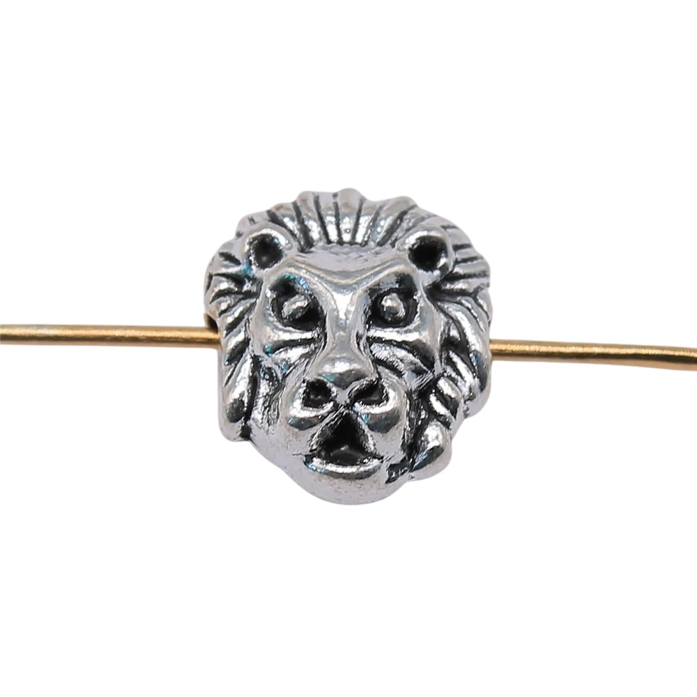 

Wholesale 100pcs/bag 11x12mm Metal Charms Wholesale DIY Antique Sliver Color Lion Head Beads Spacer Beads For Jewelry Making