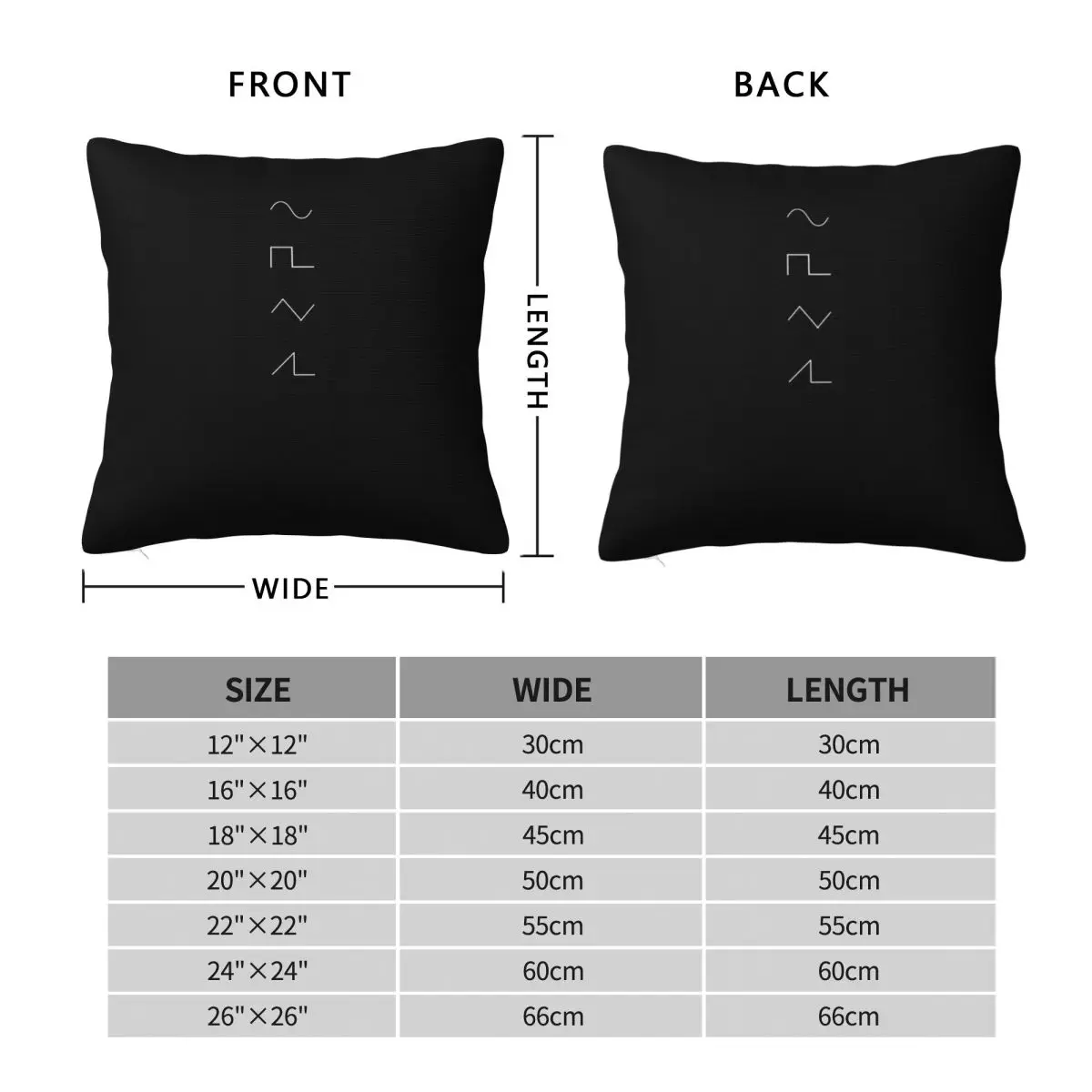 Analog Synthesizer Sine Saw Waveform Square Pillowcase Polyester Linen Velvet Creative Decorative Pillow Case Sofa Cushion Cover
