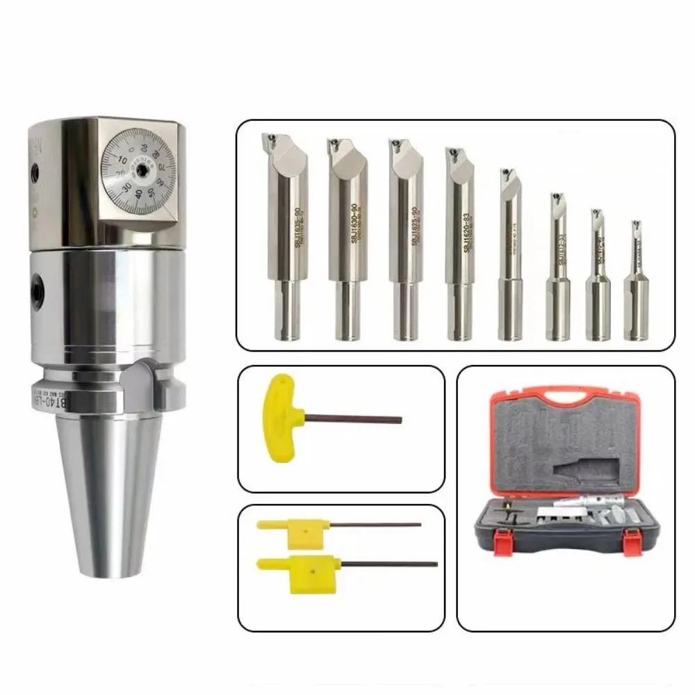 BT30 BT40 NBJ16 Adjustable Steel Fine Boring Head Set Milling Machine Micro Precision Boring Bar Boring Range 6mm-51mm
