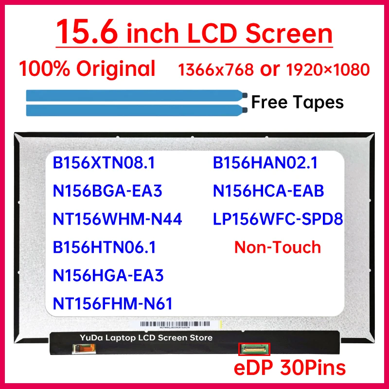 

15.6" Laptop LCD Screen B156HAN02.1 B156HTN06.1 B156XTN08.1 For Lenovo IdeaPad 1-15ADA7 1-15IJL7 Display Matrix Panel Non-Touch