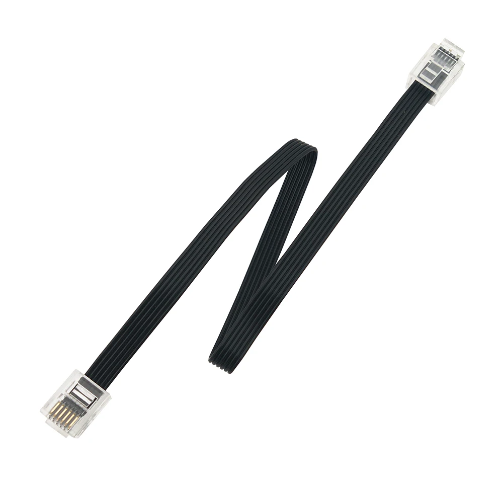 RJ12 Cable 6P6C Connector Middle Buckle Plug Soft Tensile Parallel 6C Cable With RJ25 Extension Wire