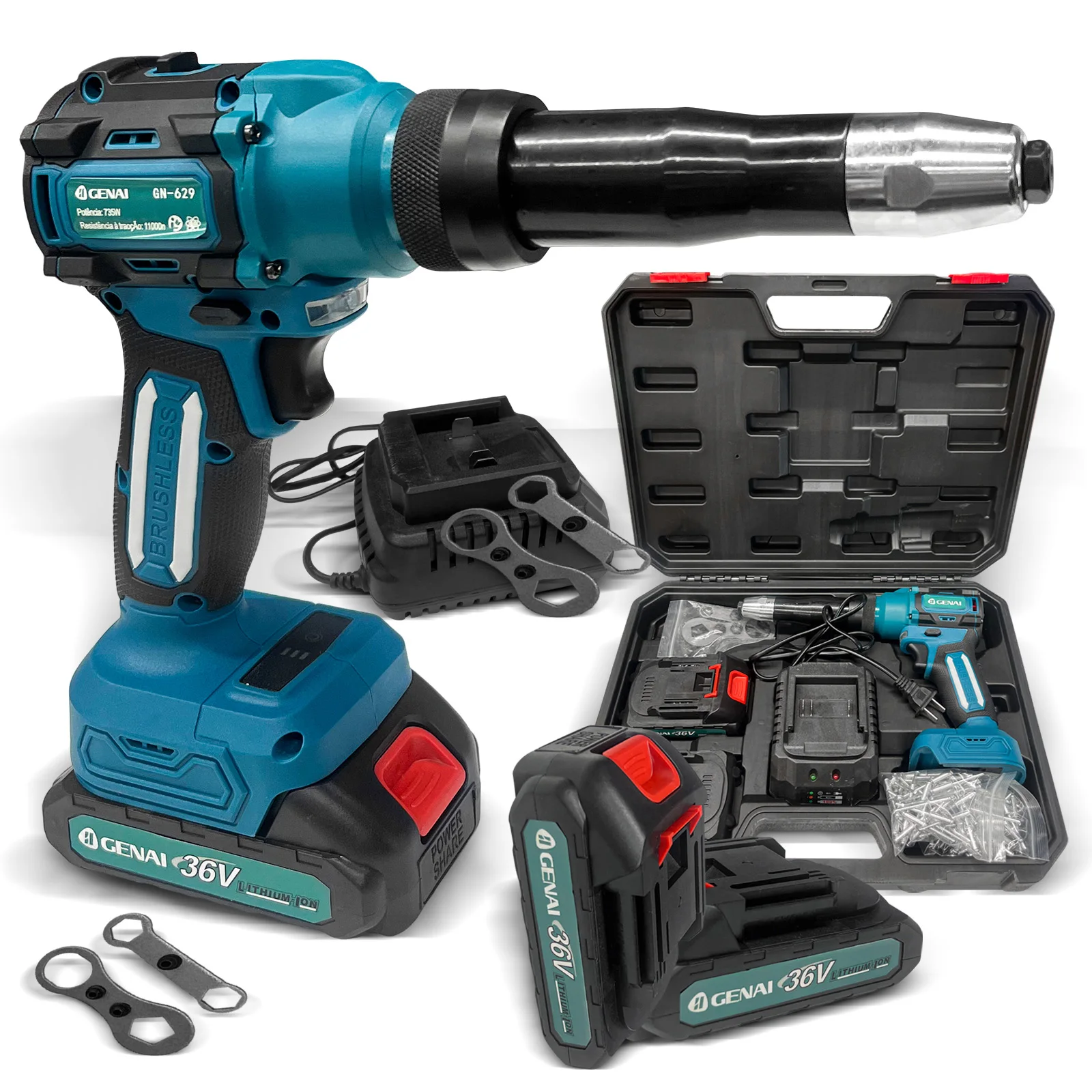 Rebitadora Elétrica Brushless 36v Finca Pino Rebitador Potente 36v
