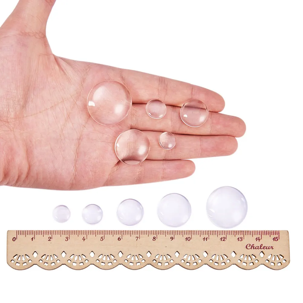 

25x25mm Clear Glass Cabochons Mixed Color Gemstones for Crafts DIY Jewelry Making Supplies Round Tiles Glass Adornments