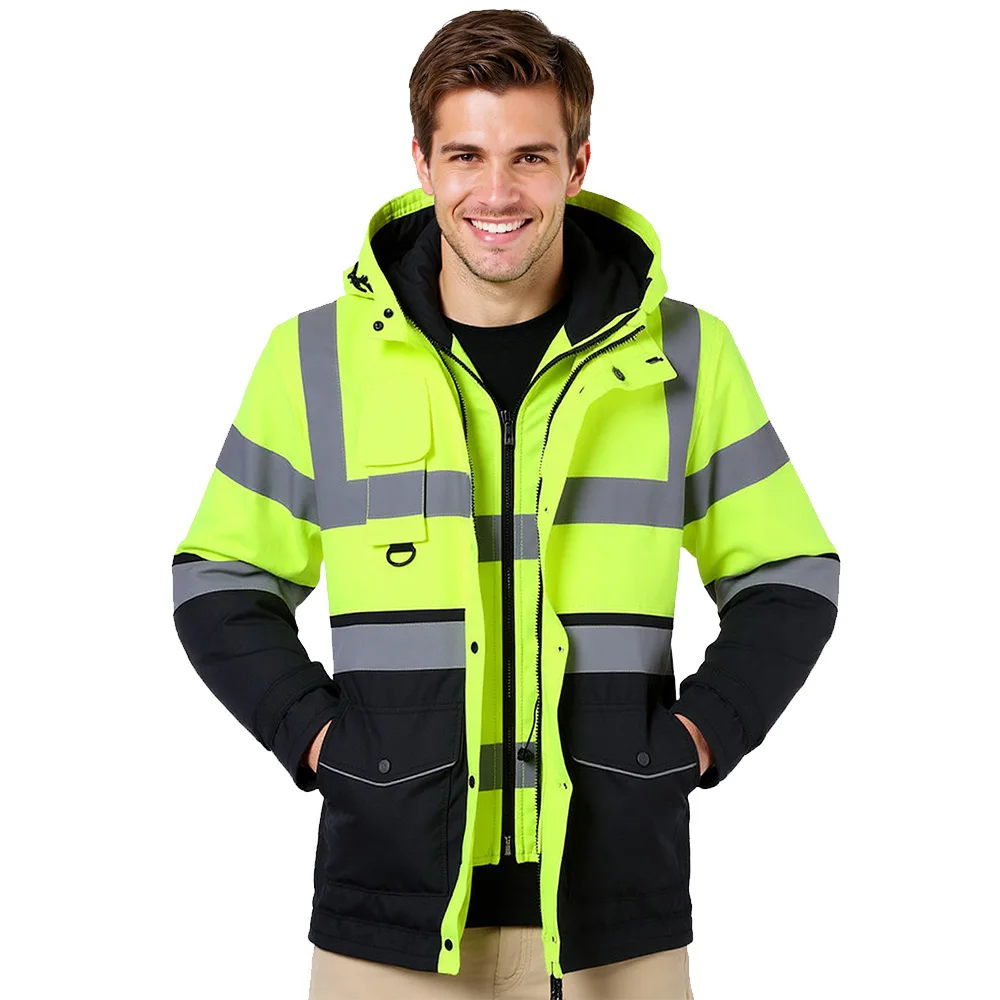 

Водонепроницаемая парка Hi Vis 7 в 1, ветровка, рабочая одежда, дождевик, зимняя куртка со съемной внутренней подкладкой
