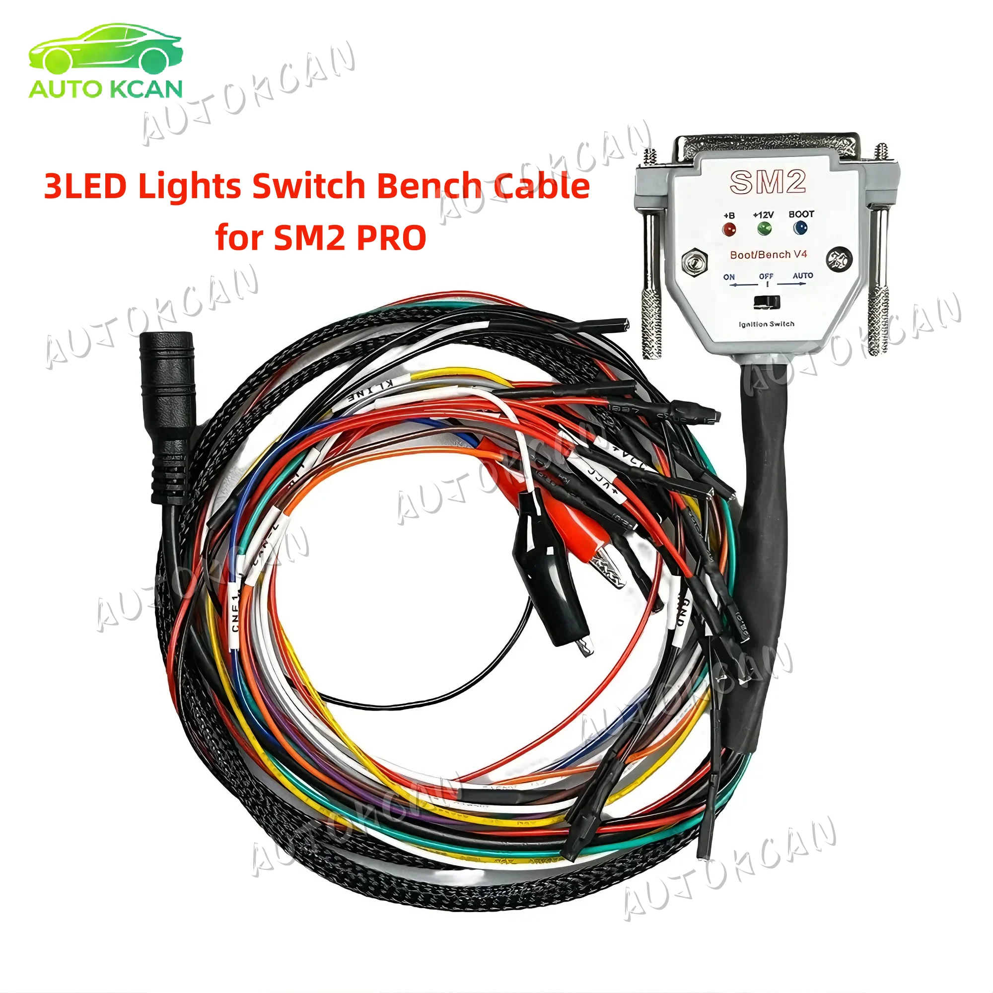 for SM2 PRO 3LED Lights Switch Cable J2534 Boot Bench DB25 Pinout Read Write ECU BATT VCC KLINE CAN-L CAN-H