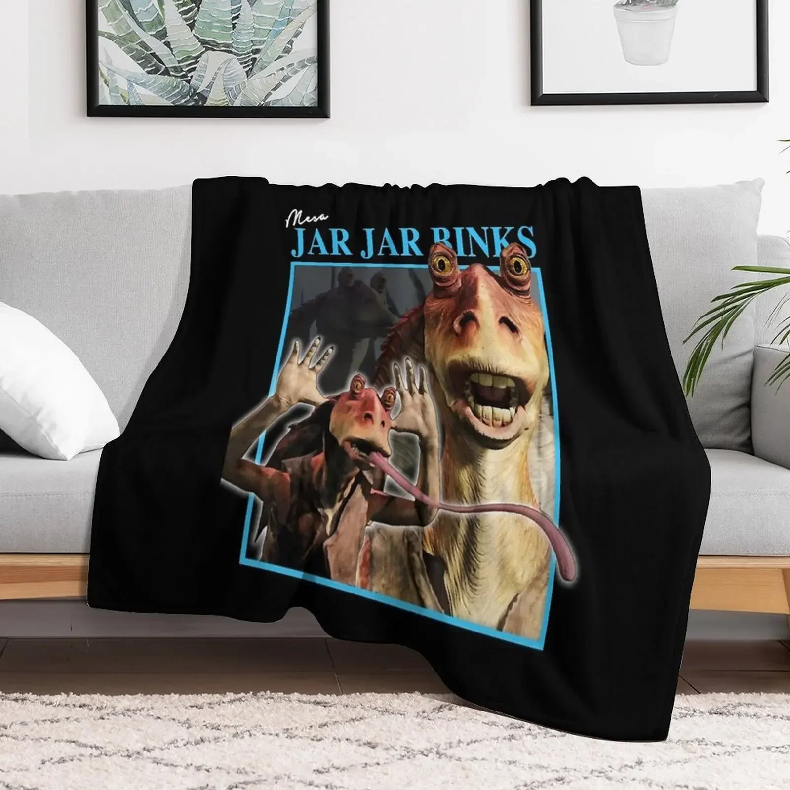 

Retro Jar Jar Binks Graphic Throw Blanket Beach Blankets For Bed Comforter Blankets Thermal Soft Plaid Baby Blankets
