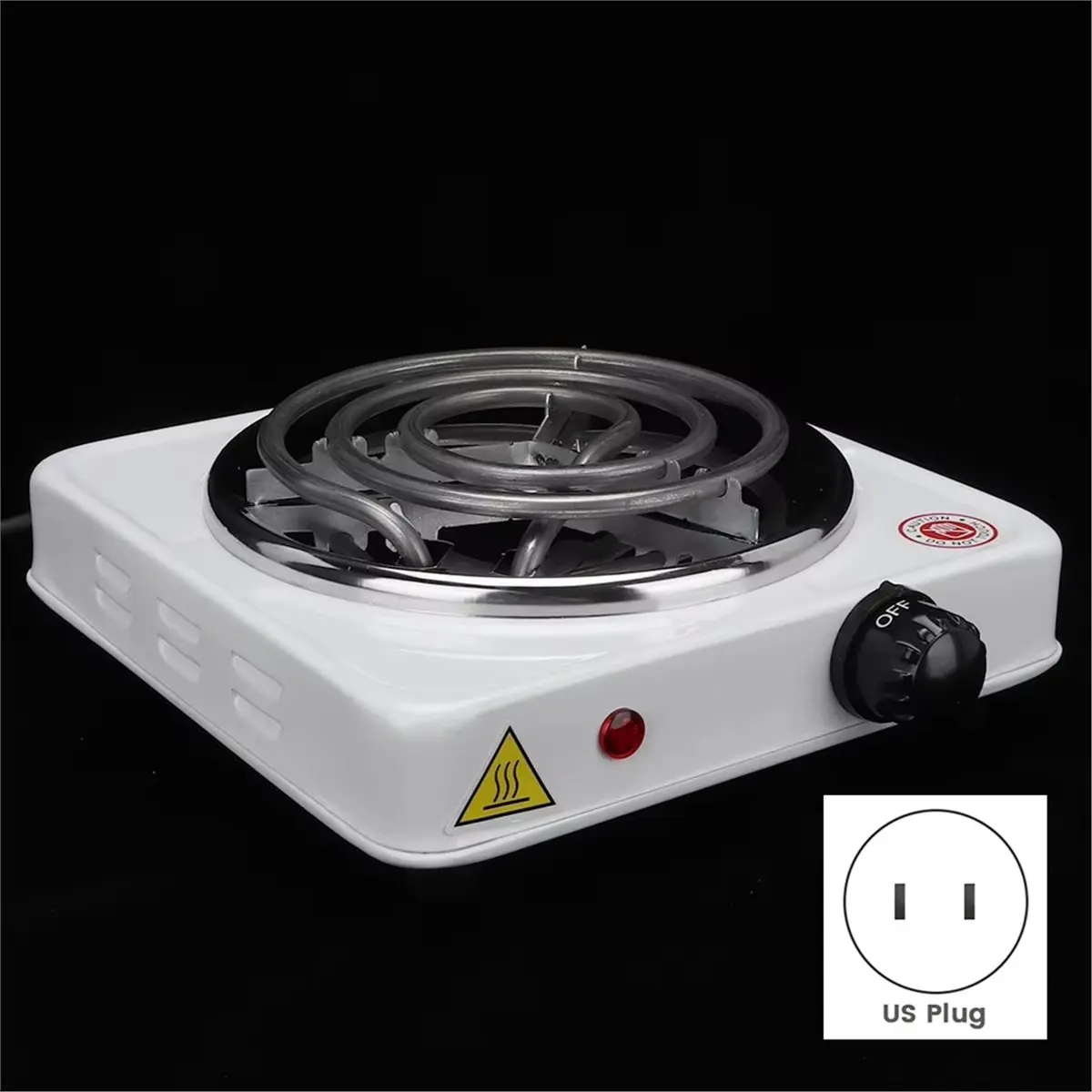 New Arrival 1000W Household Mini Portable Electric Stove Heater Heating Plate White US