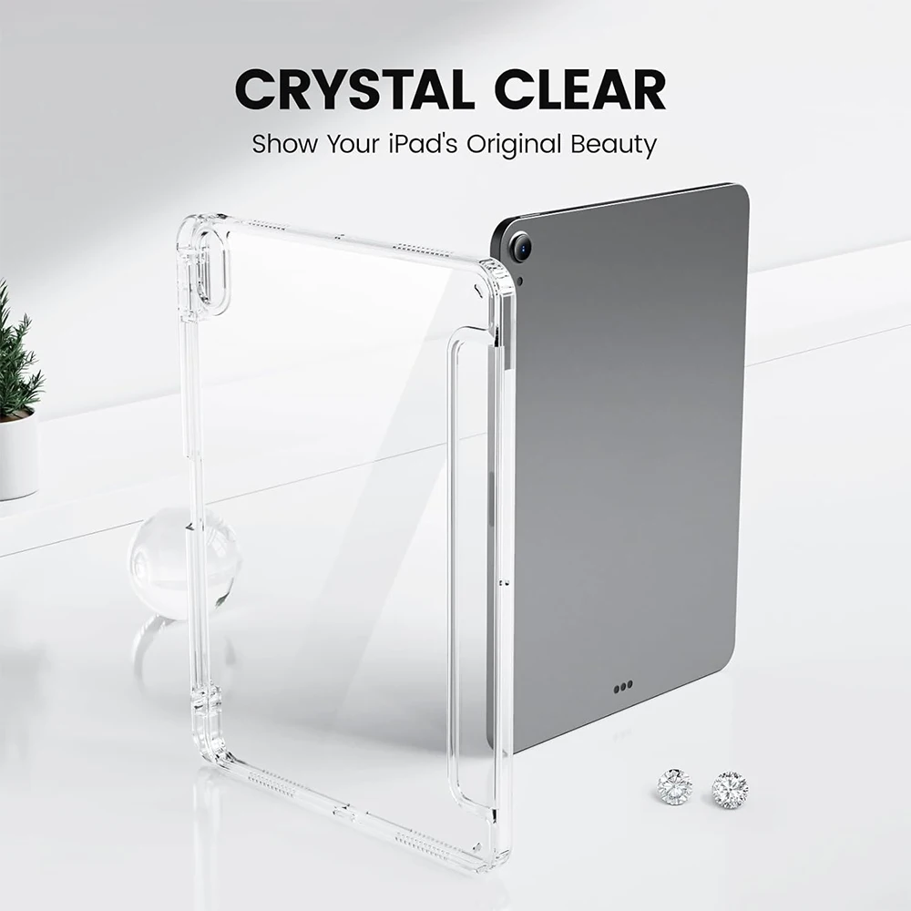 Tri-fold Clear Acrylic Tablet Case for iPad a16 case 11th 10th generation Air 11 13 M4 M3 M2 Air 4/5/6th iPad Pro 11 12.9 7/8/9 view 4