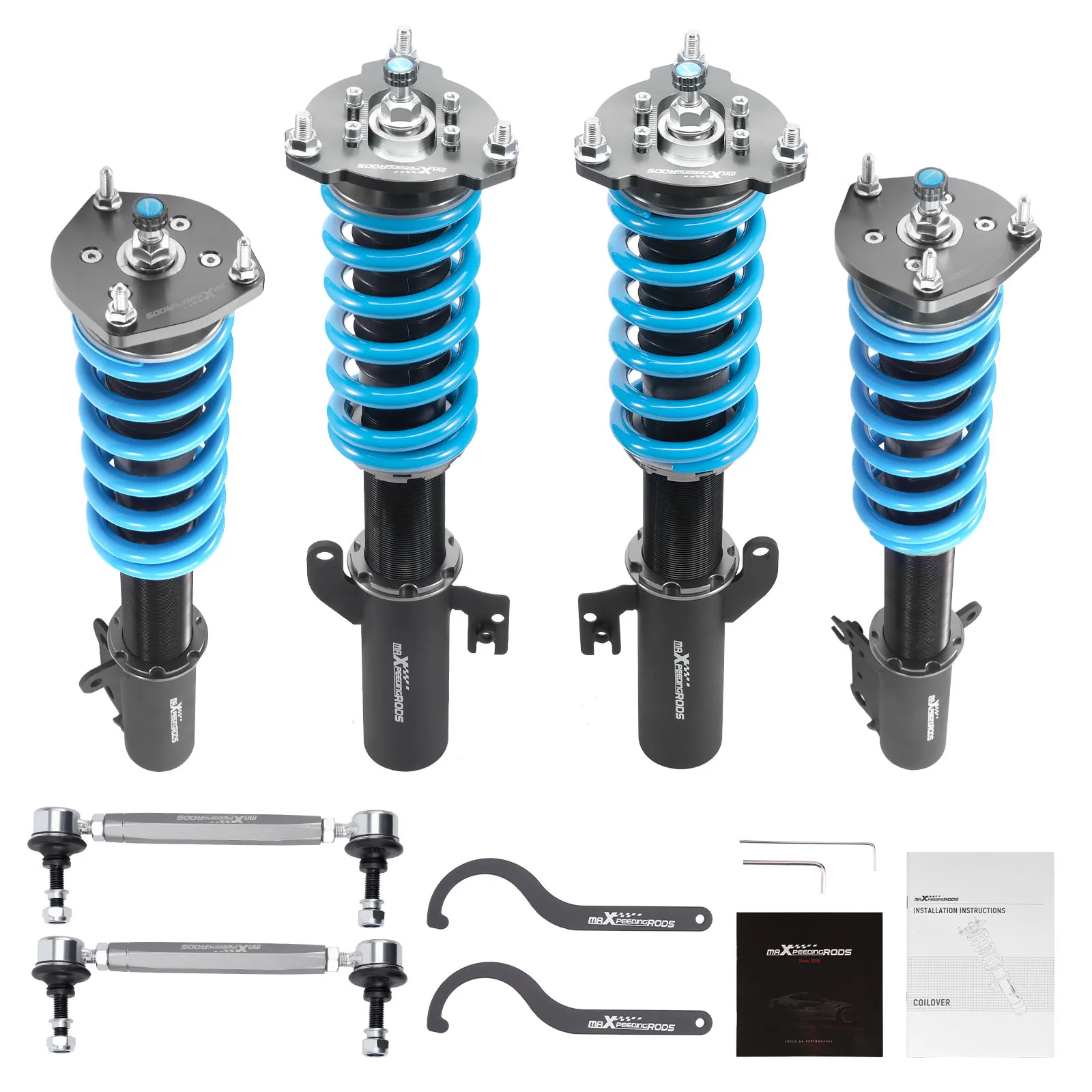 MaXpeedingrods Kit de amortiguadores Coilovers de 24 niveles para Toyota Venza Highlander FWD 2009-2015